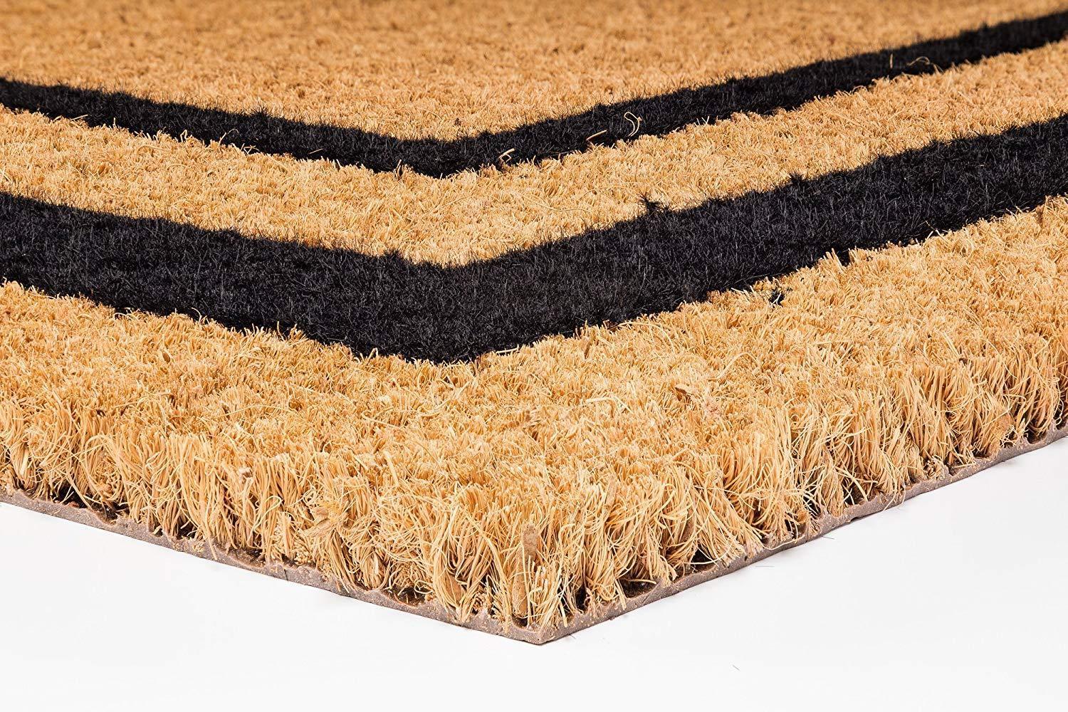 DeCoir 24" X 48" 'Classic Border' Coir Double Door Mat, Medium/Large