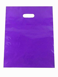 100 Extra Durable 2.5mil 12x15 Clear Merchandise bags Die Cut Handle-Semi-Glossy finish-Anti-Stretch. For Retail store plastic bags, Party favors, Handouts and more by Best Choice (Clear)
