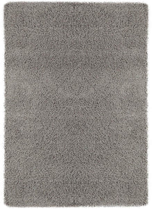 Ottomanson Cozy Color Solid Contemporary Living and Bedroom Soft Shag Area Rug, 5'3" L x 7'0" W, Gray