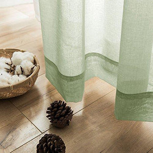 2 Panel Sheer Curtains White 84 inch Living Room Drapes Window Curtain Voile Sheers Linen Textured