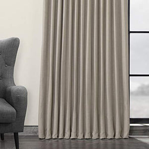 HPD Half Price Drapes BOCH-LN1857-84-DW Faux Linen Extra Wide Blackout Room Darkening Curtain, 100 X 84, Oatmeal