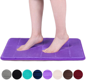 Office Marshal Memory Foam Soft Bath Mats - Non Slip Absorbent Bathroom Rugs Extra Large Size Runner Long Mat for Kitchen Bathroom Floors 24"x70", Grey