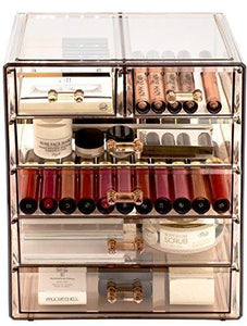 Sorbus Cosmetics Makeup and Jewelry Big Storage Display-Stylish Vanity, Bathroom Case, 4 Large, 2 Small Drawers, Clear